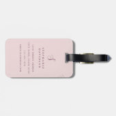 Roze Bloemen Kruis Bagage Label (Achterkant horizontaal)
