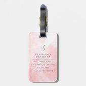 Roze Bloemen Kruis Bagage Label (Achterkant verticaal)