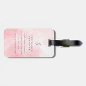 Roze Bloemen Kruis Bagage Label (Achterkant horizontaal)
