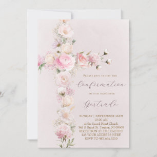 roze bloemen kruis Bevestiging Kaart