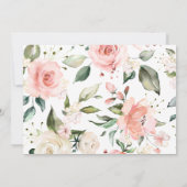 Roze bloemen Kruis & fotodoop Hartelijk dank Kaart (Achterkant)