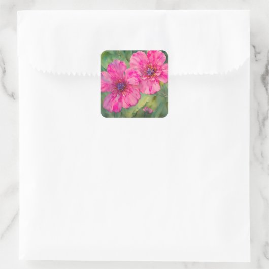 roze bloemen Kunstbloemen Sticker (Tas)