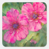  roze bloemen Kunstbloemen Sticker (Voorkant)