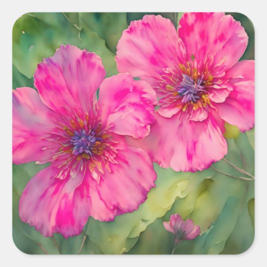  roze bloemen Kunstbloemen Sticker (Voorkant)