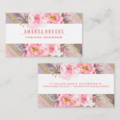 Roze bloemen | Kunstverf | Golfoliesoorten Visitekaartje (Voorkant / Achterkant)