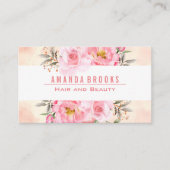 Roze bloemen | kunstverf | Roze textuur Visitekaartje (Voorkant)