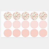 Roze bloemen labels (Vel)