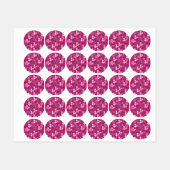 roze bloemen labels (Vel)