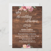 Roze Bloemen Landelijk Na de Huwelijksvoltrekking Kaart (Voorkant)