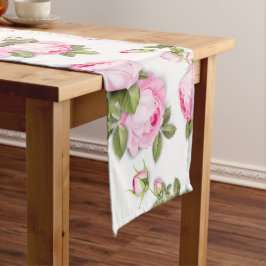 Roze Bloemen Lange Tafelloper