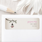 Roze Bloemen Lantaarn Boom Adres Label (Insitu)