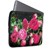 Roze bloemen laptop sleeve (Voorkant Rechts)