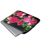 Roze bloemen laptop sleeve (Voorkant onderkant)