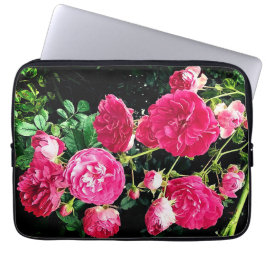 Roze bloemen laptop sleeve