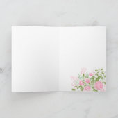 Roze bloemen laten een vrolijke Moederdag foto ach Kaart (Binnen)