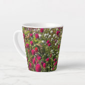 Roze bloemen latte mok (Linkerhoek)