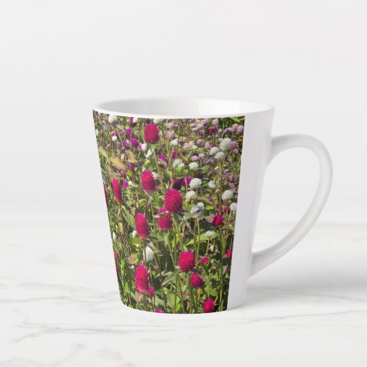 Roze bloemen latte mok (Rechts)