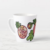 Roze bloemen latte mok (Linkerhoek)
