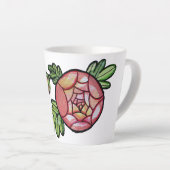 Roze bloemen latte mok (Rechterhoek)