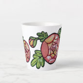 Roze bloemen latte mok (Voorkant)
