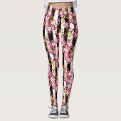 Roze bloemen leggings (Voorkant)