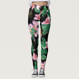 roze bloemen leggings