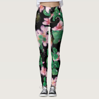 roze bloemen leggings