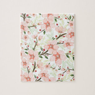 Roze bloemen legpuzzel