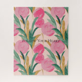 Roze bloemen legpuzzel (Verticaal)