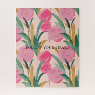 Roze bloemen legpuzzel