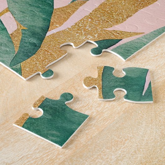 Roze bloemen legpuzzel (Zijkant)