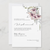 roze bloemen lelies Aankondigingskaart - fotokaart Aankondiging (Voorkant)