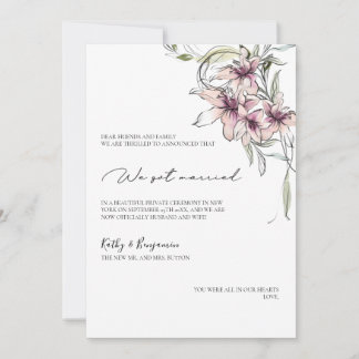 roze bloemen lelies Aankondigingskaart - fotokaart Aankondiging