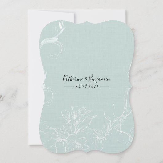 Roze Bloemen Lelies Trouw Uitnodiging (Achterkant)