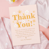 Roze Bloemen Lente Baby Meisje Douche Bedankkaart