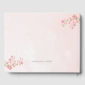 Roze Bloemen Lente Cherry Blossom Bruiloft Gastenboek (Achterkant)