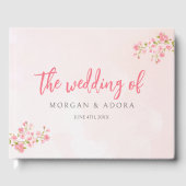 Roze Bloemen Lente Cherry Blossom Bruiloft Gastenboek (Voorkant)