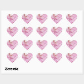 Roze bloemen lente hart sticker (Vel)