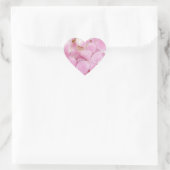 Roze bloemen lente hart sticker (Tas)