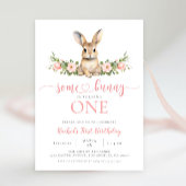 Roze Bloemen Lente Konijn Sommige Konijntje 1e Ver Kaart