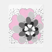 Roze bloemen lente zomer fleece deken (Voorkant)