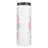 Roze bloemen lente zomer thermosbeker (Achterkant)