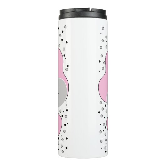 Roze bloemen lente zomer thermosbeker (Achterkant)