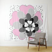 Roze bloemen lente zomer wandkleed (In Situ (horizontaal))