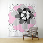 Roze bloemen lente zomer wandkleed (In situ)