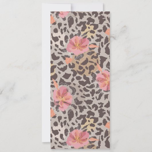 Roze Bloemen Leopard Print Bachelorette Party Kaart (Achterkant)