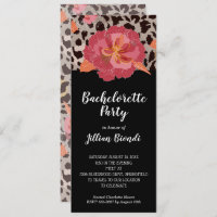 Roze Bloemen Leopard Print Bachelorette Party