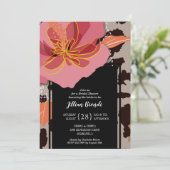 Roze Bloemen Leopard Print Vrijgezellenfeest Kaart (Staand voorkant)