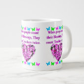  ROZE BLOEMEN LERAAR ONTWERP GROTE KOFFIEKOP (Voorkant rechts)