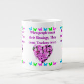  ROZE BLOEMEN LERAAR ONTWERP GROTE KOFFIEKOP (Voorkant)